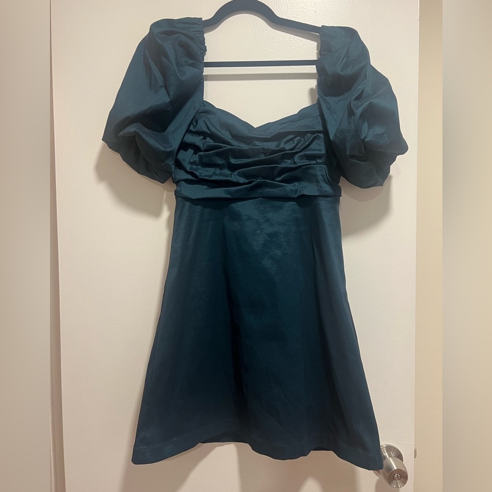 Socialite Ruched Puff Sleeve Minidress